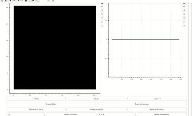 A cellular automata environment controlled by an evolved Hebbian policy